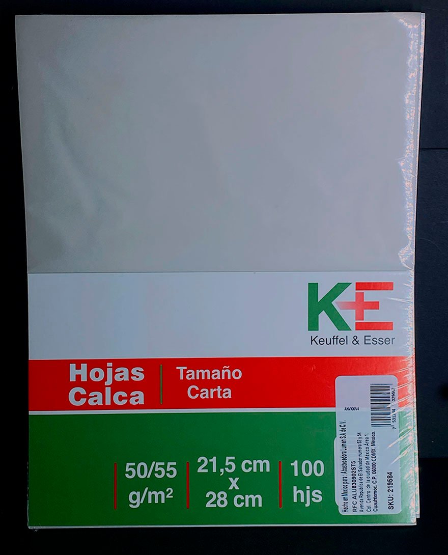 KE Block calca Tamaño Carta 50-55g 100 hojas
