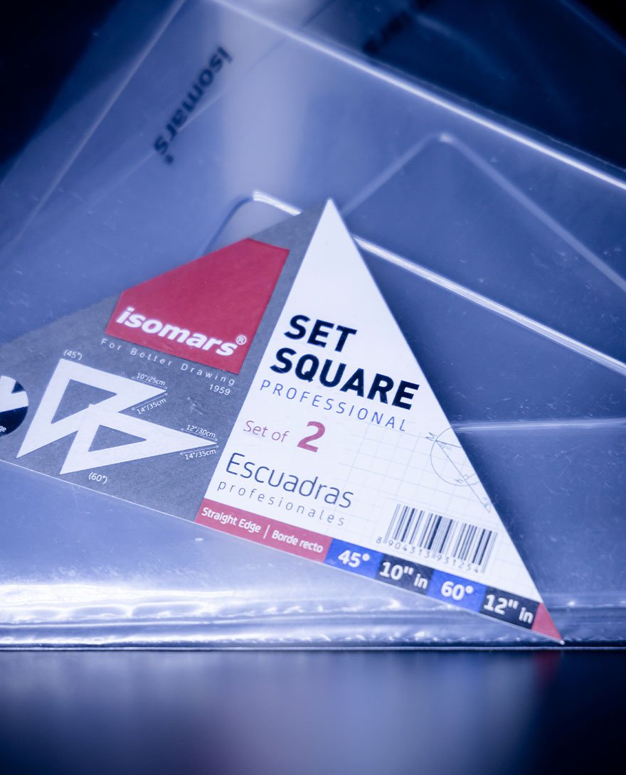 Isomars Escuadras Profesionales Sin Bisel Set 2 Piezas