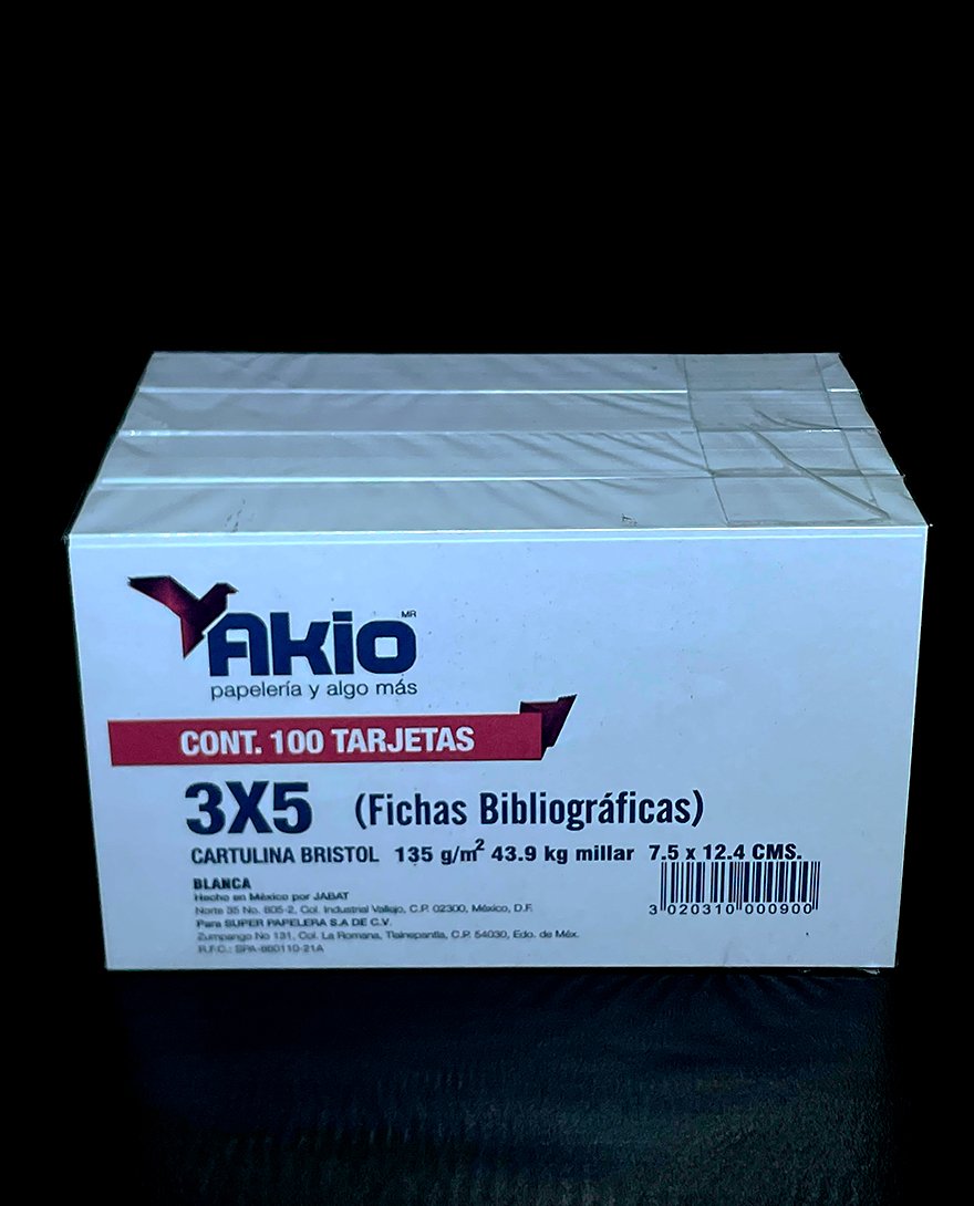 Akio Ficha Bibliografica 3x5 100pzas