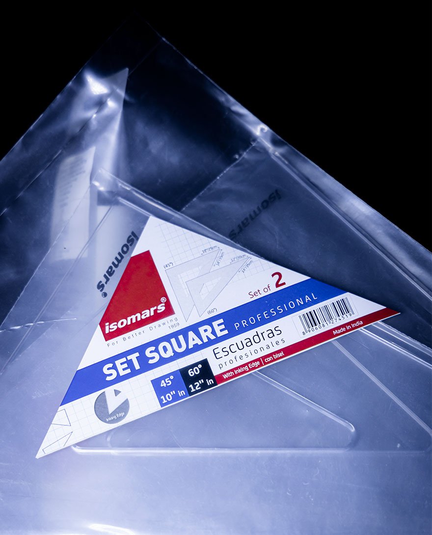 Isomars Escuadras Profesionales Con Bisel Set 2 Piezas 10 y 12 pulgadas