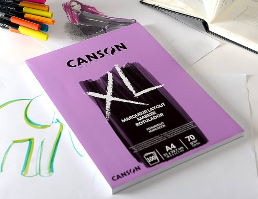 CANSON BLOCK XL MARKER 21X29.7cm,100 HOJAS A4,70g