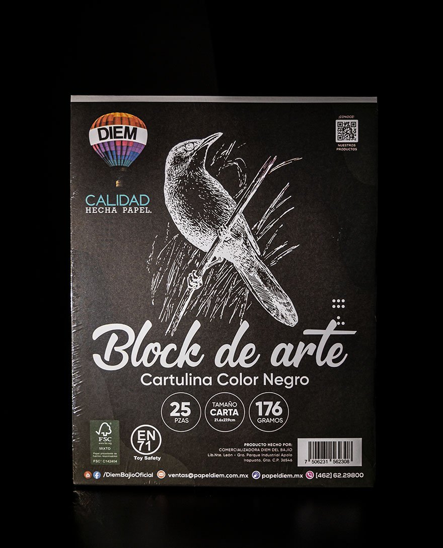 Diem Block de arte cartulina negro 25 hojas