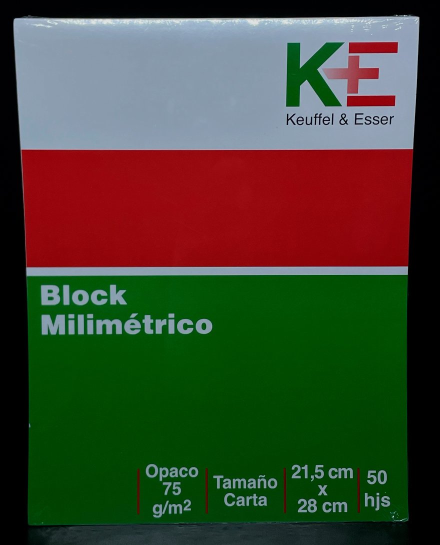 K+E Block Milimétrico Opaco Carta 50 hojas