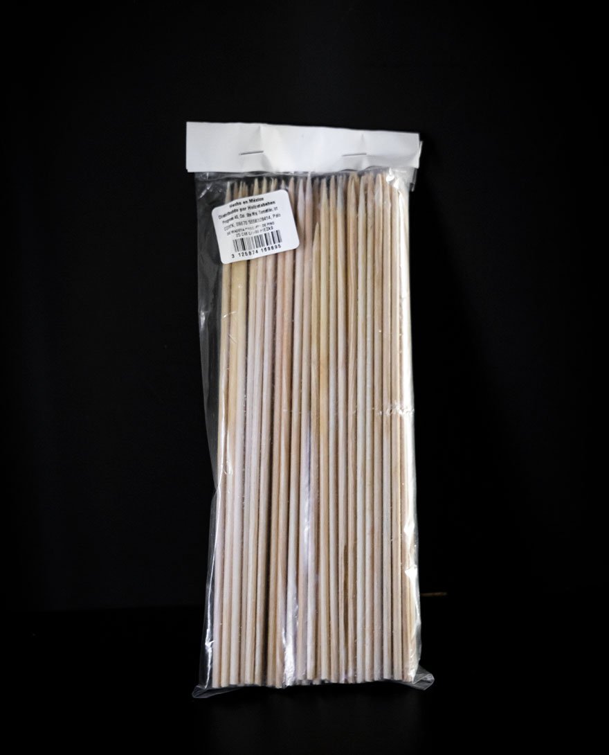 Palo de Madera Brocheta de 25 cm