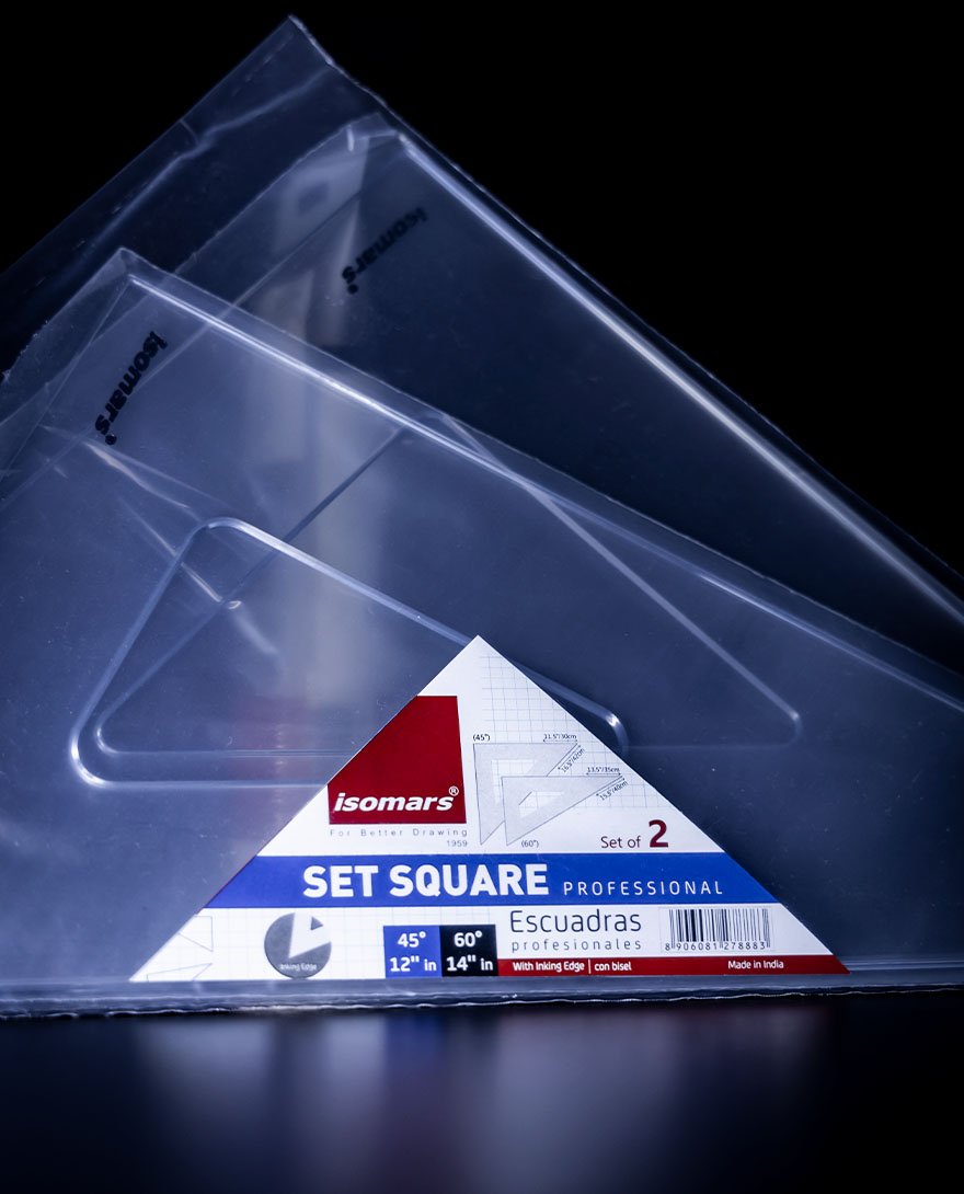 Isomars Escuadras Profesionales Con Bisel Set 2 Piezas 12 y 14 pulgadas