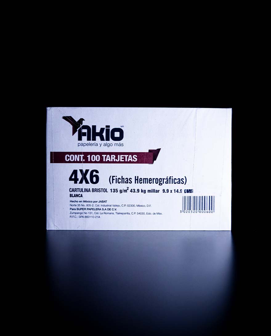 Akio Fichas Hemerográficas 4x6 Blanca