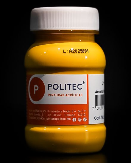 Politec Pintura Acrilica Amarillo Medio 318 100ml