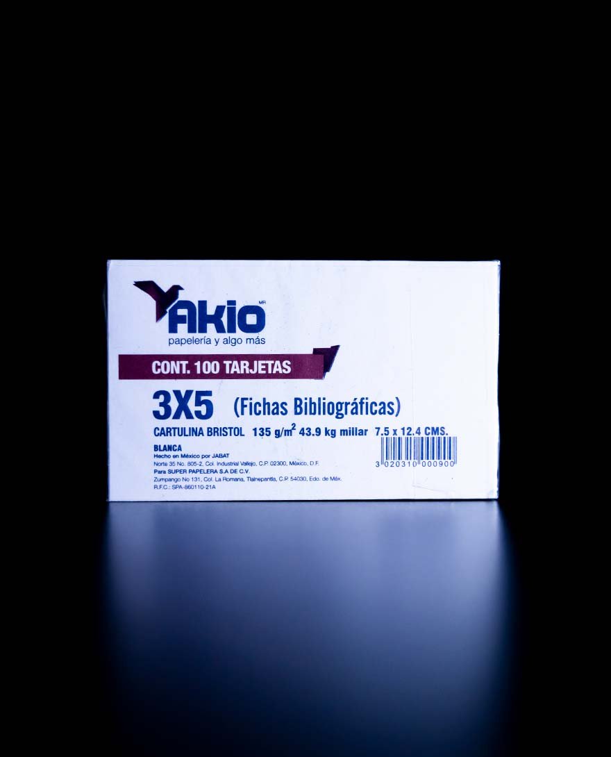 Akio Fichas Bibliográficas 3x5 Blanca